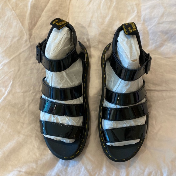 Dr. Martens Blaire Black Patent Leather Sandals - Picture 4 of 5